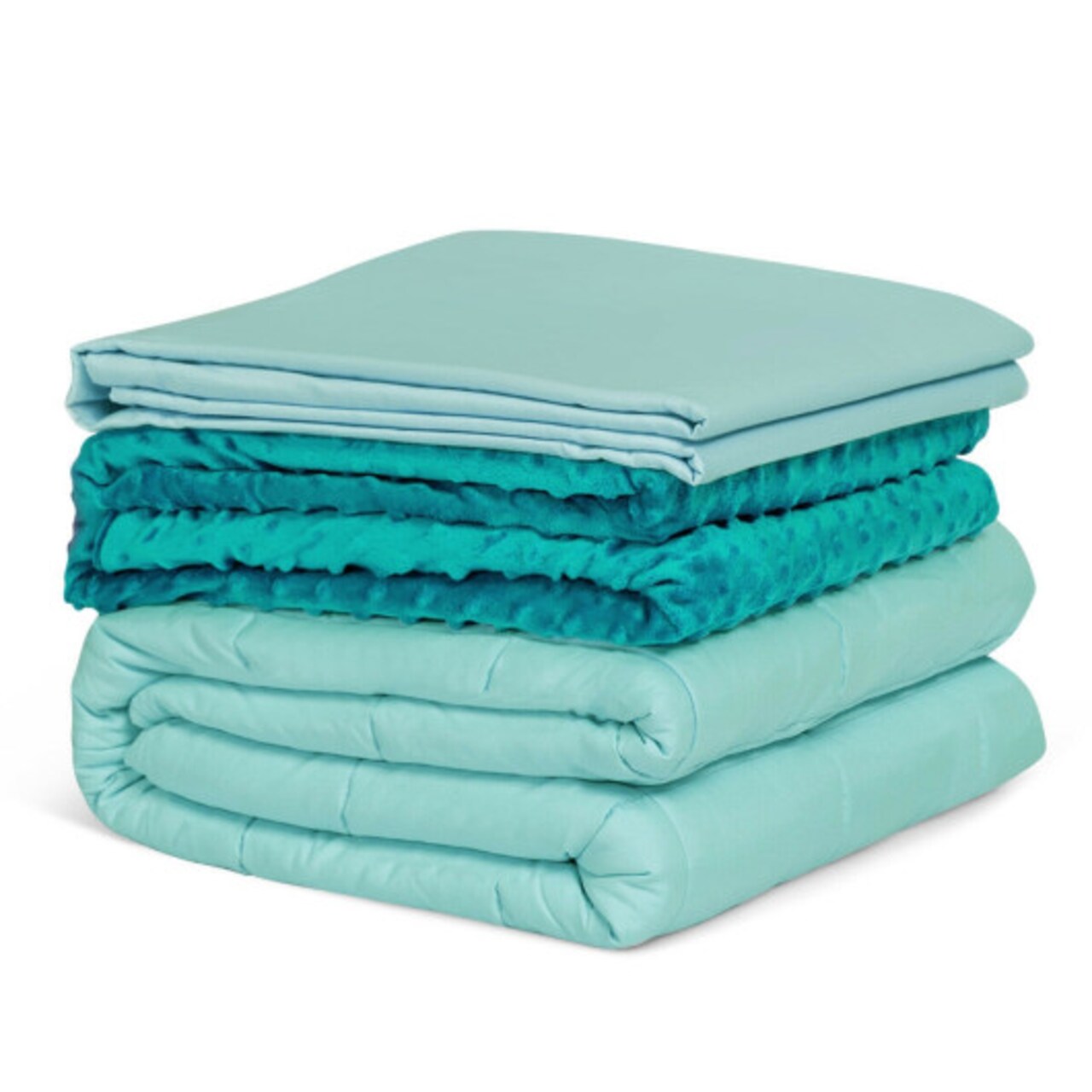 Heavy Weighted Blanket 3 Pieces Set with Hot and Cold Duvet Covers